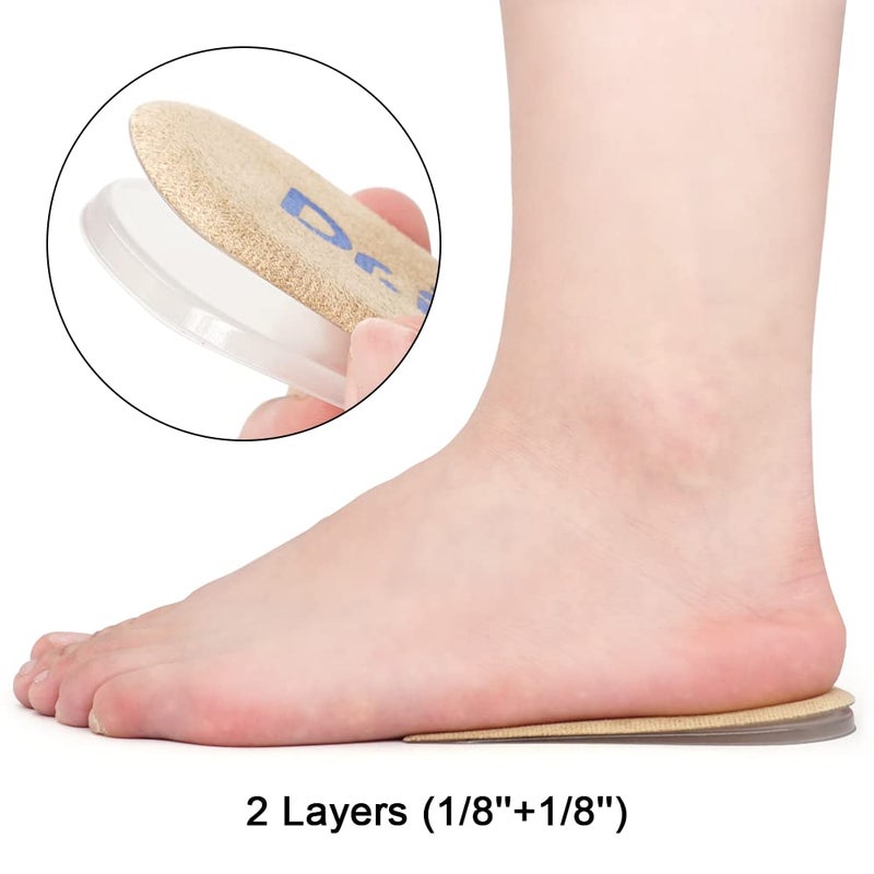 Dr.Foot Adjustable Orthopedic Heel Lift Inserts, Height Increase Insole for Leg Length Discrepancies, Heel Spurs, Heel Pain, Sports Injuries, and Achilles tendonitis (Beige, 2 Layers) - Image 3